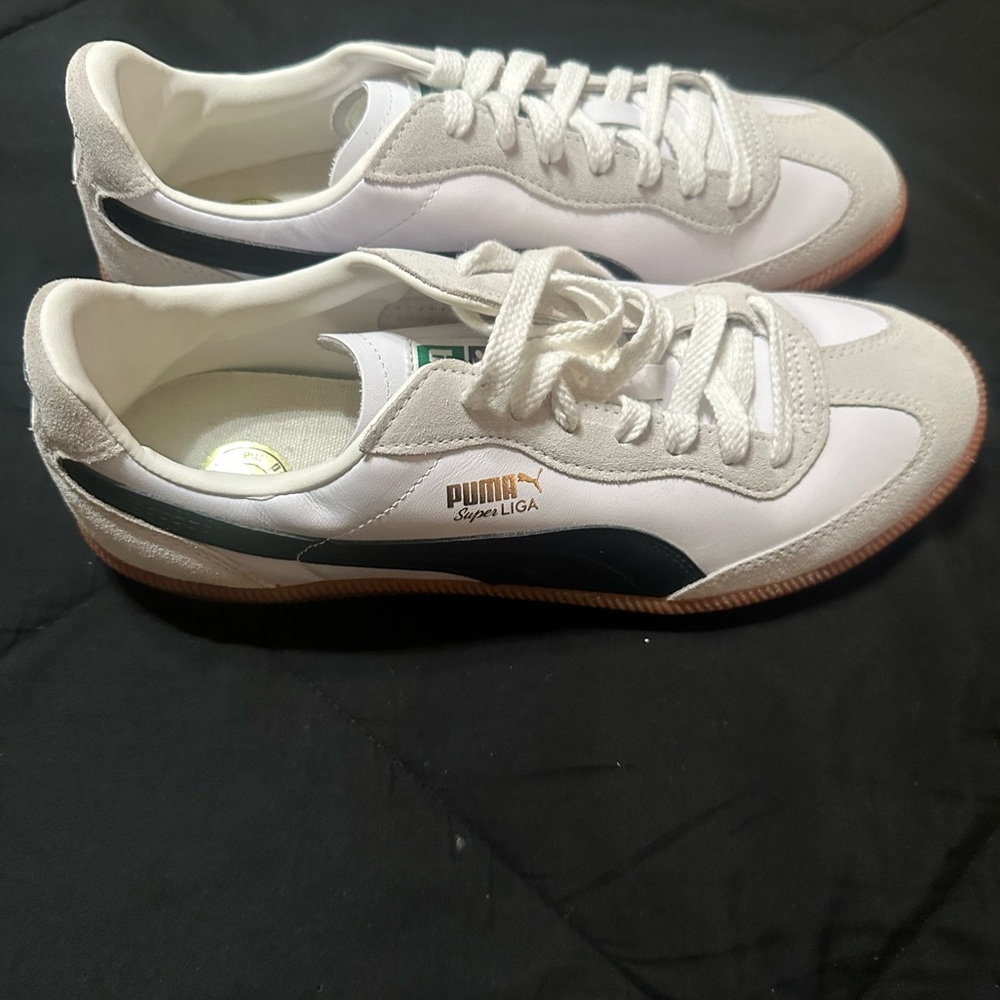Puma Super Liga White and Black Sneakers